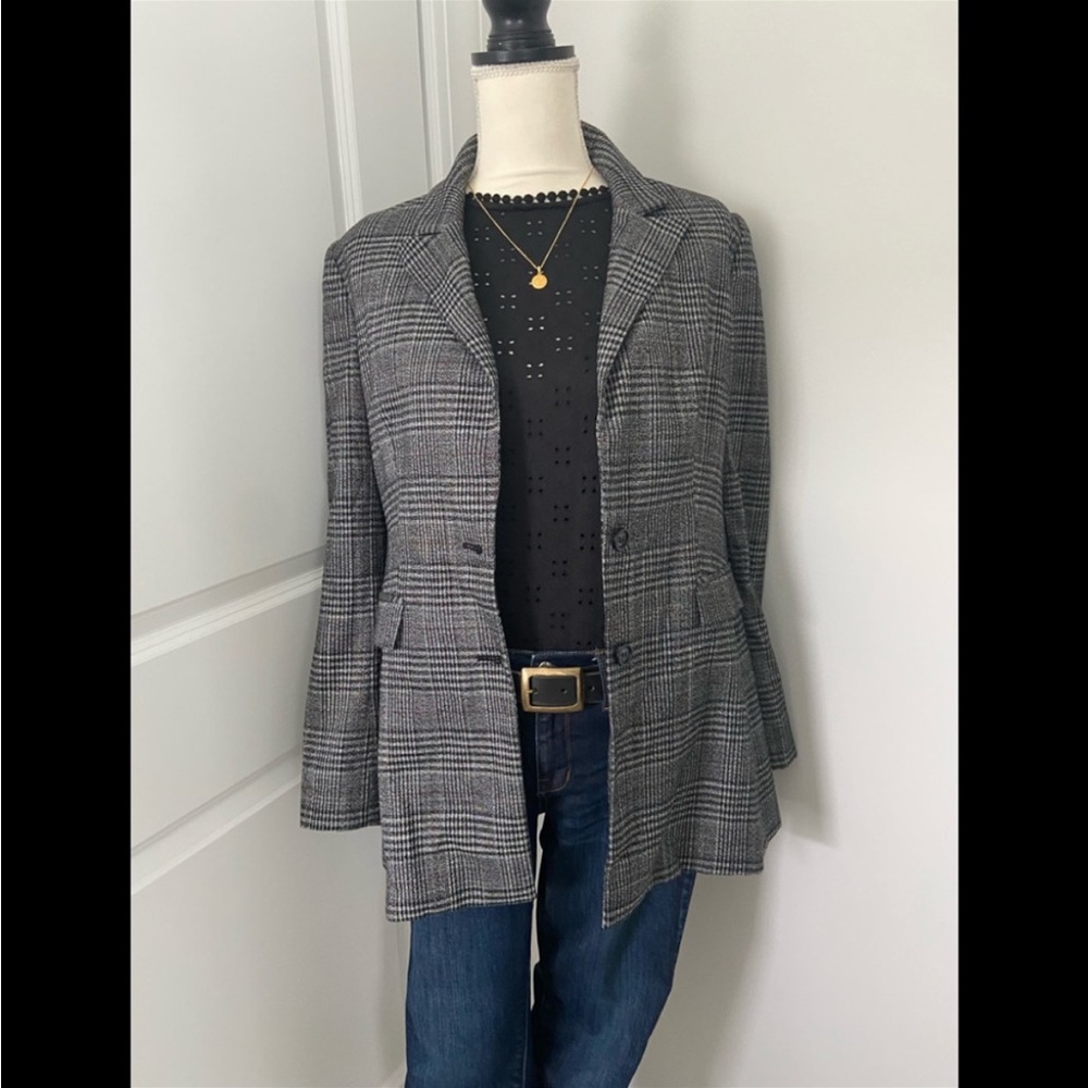 Something Navy Plaid Blazer
